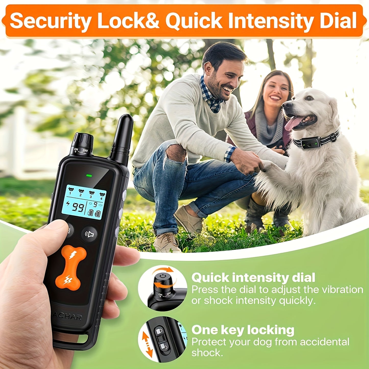 Advanced Dog Training Shock Collar - 2300Ft Remote, Beep Vibration & Shock Modes, Waterproof, Safety Lock, Rechargeable for Small, Medium & Large Dogs