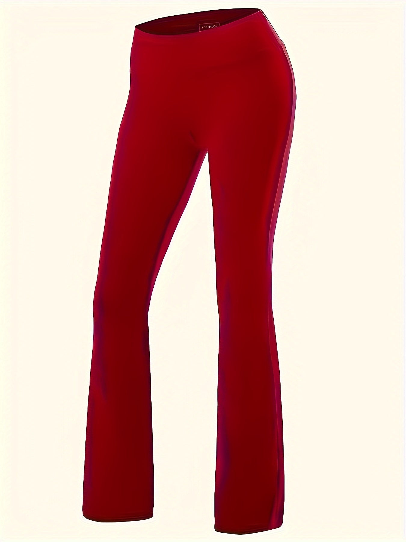 Solid Color Slim Flare Leg Pants, Casual Stretchy Workout Yoga Pants, Women's Clothing