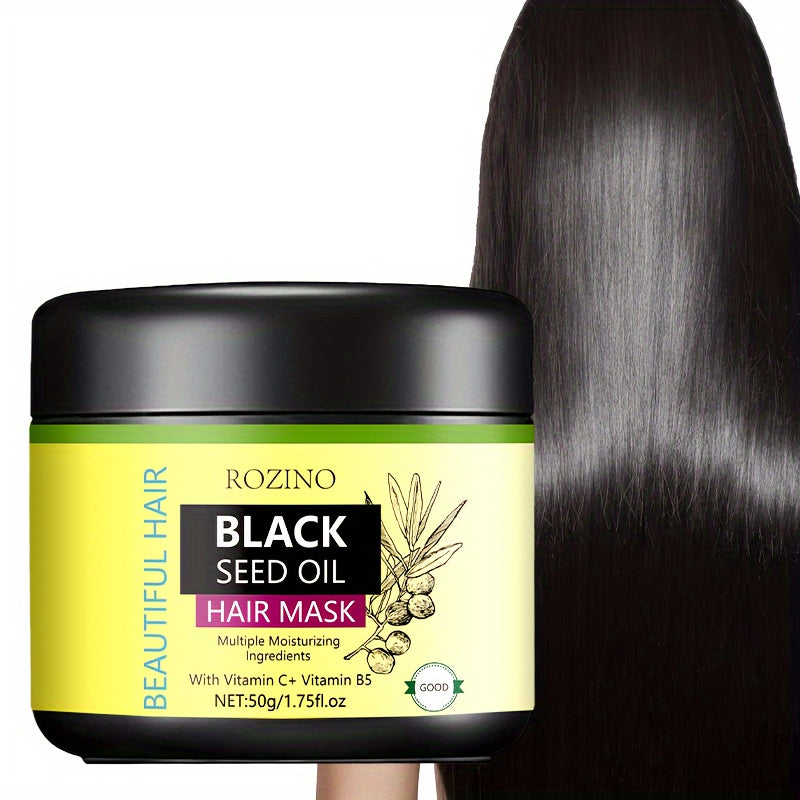 1.76oz Black Seed Oil Hair Mask, , Moisturizing, Smoothing, Enriched With Vitamin C & B5, Suitable For All Hair Types