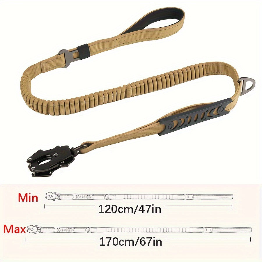 Robust Tactical Dog Collar & Elastic Leash Set - Heavy Duty with Quick-Release Buckle, Uncharged Patterned Polyamide, and Mama Says Im Special Patch for Medium to Large Dogs