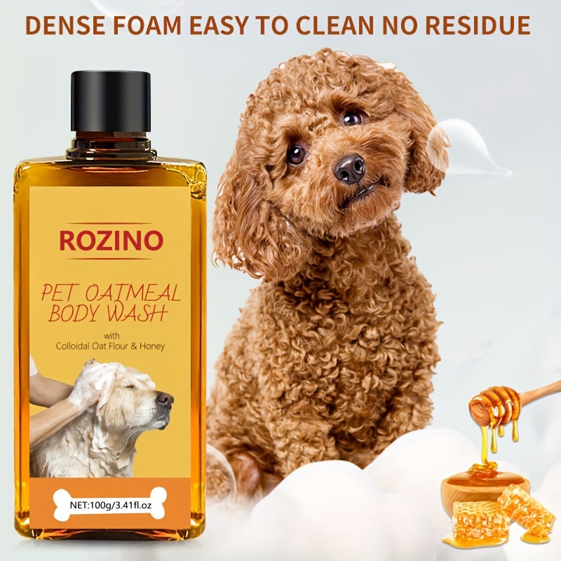 Rozino 100G Pet Shampoo With Plant & Fruit Oils - Moisturizing, Long-Lasting Scent For Smooth, Healthy Fur