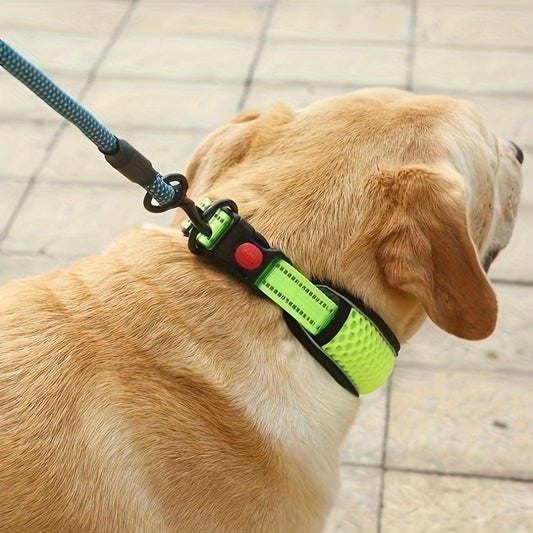 1pc Adjustable Dog Collar - High-Visibility Reflective, Comfortable Breathable Mesh - Strong Quick Release Buckle - Perfect for Puppies to Giants