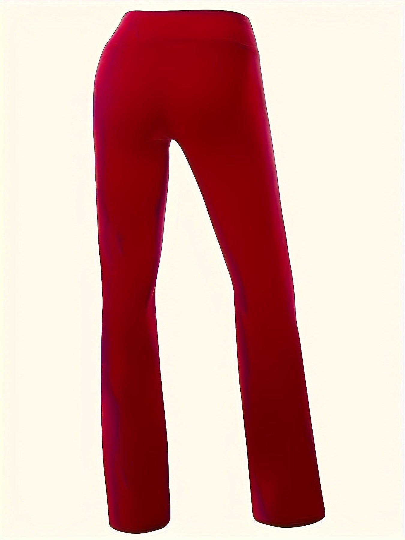 Solid Color Slim Flare Leg Pants, Casual Stretchy Workout Yoga Pants, Women's Clothing