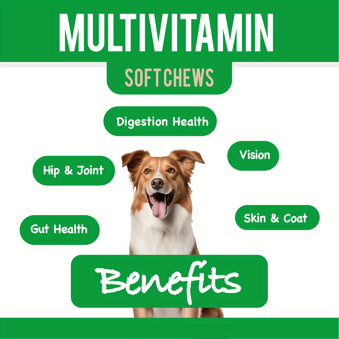 Dog Multivitamin - Vitamins for Health & Heart - Fish Oil for Dogs, Glucosamine, Probiotics, Dog Vitamins and Supplements for Skin and Coat