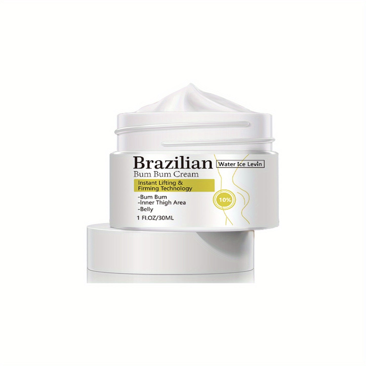 Brazilian Bum Bum Cream, 1.1oz/30g, Collagen & Caffeine Infused, Hypoallergenic, All Skin Types, Tightens & Firms Skin For Fuller, Natural-Looking Curves, Butt & Belly Firming Cream