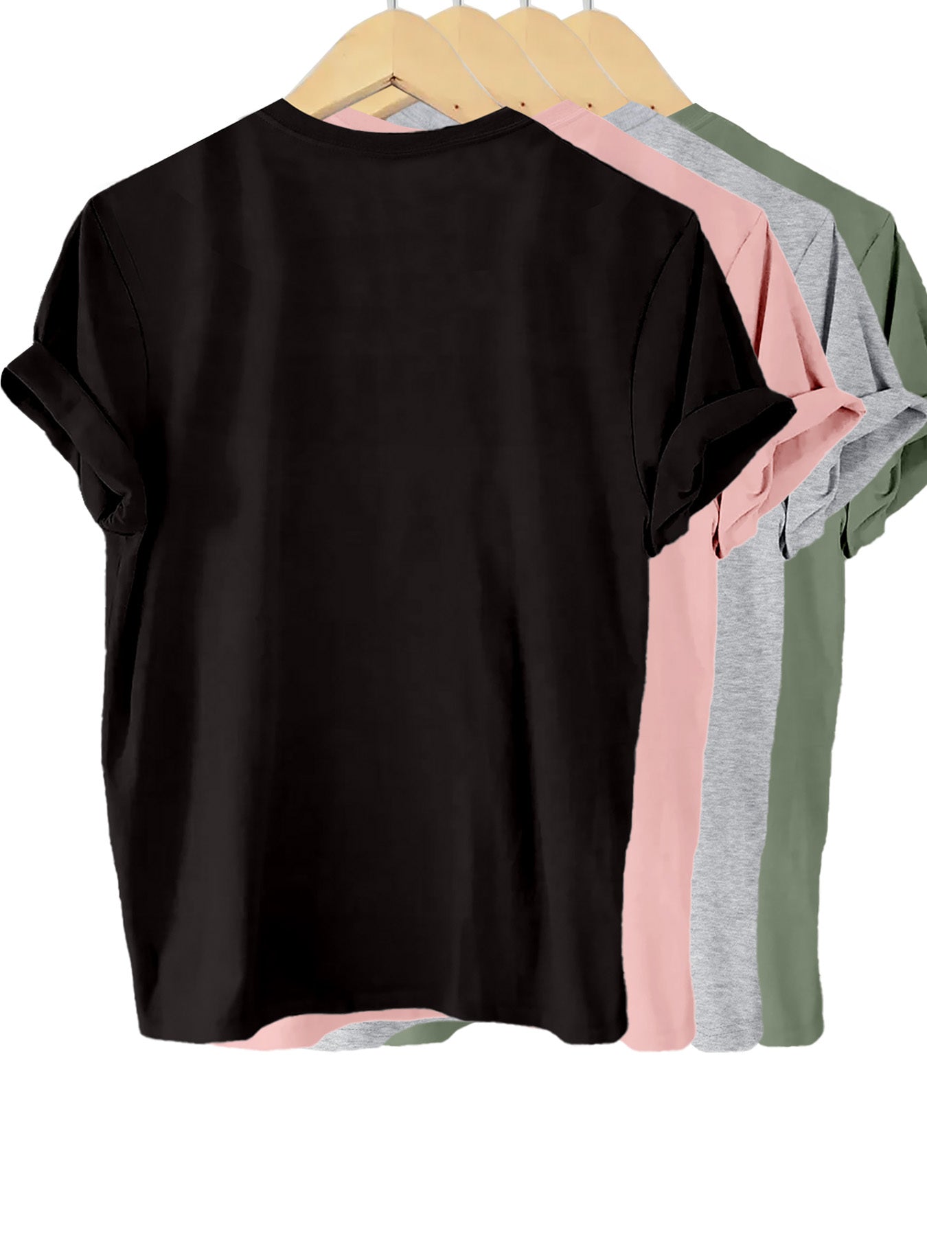 4-Pack Womens Solid Color T-Shirt - Short Sleeve Crew Neck Casual Tops - Soft & Breathable for Summer & Spring Stylish Wear