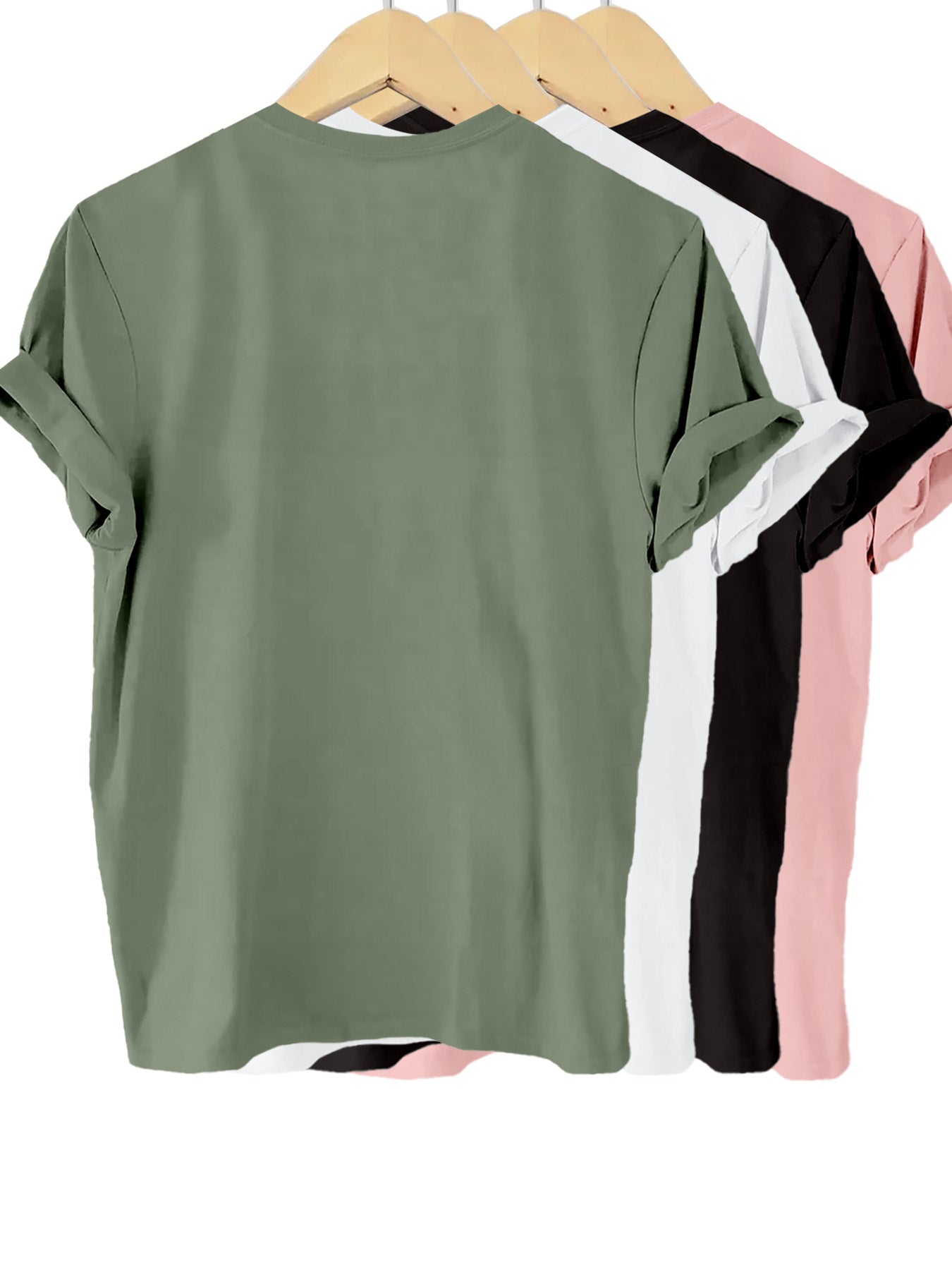 4-Pack Womens Solid Color T-Shirt - Short Sleeve Crew Neck Casual Tops - Soft & Breathable for Summer & Spring Stylish Wear