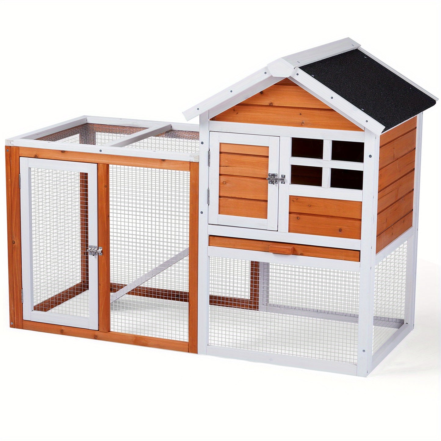 1pc Compact Pet Cage - Interaction-Friendly Hutch with Lockable Doors, Weatherproof, Sliding Easy-Clean Tray, Perfect for Year-Round Safety and Bonding with Your Adorable Pets