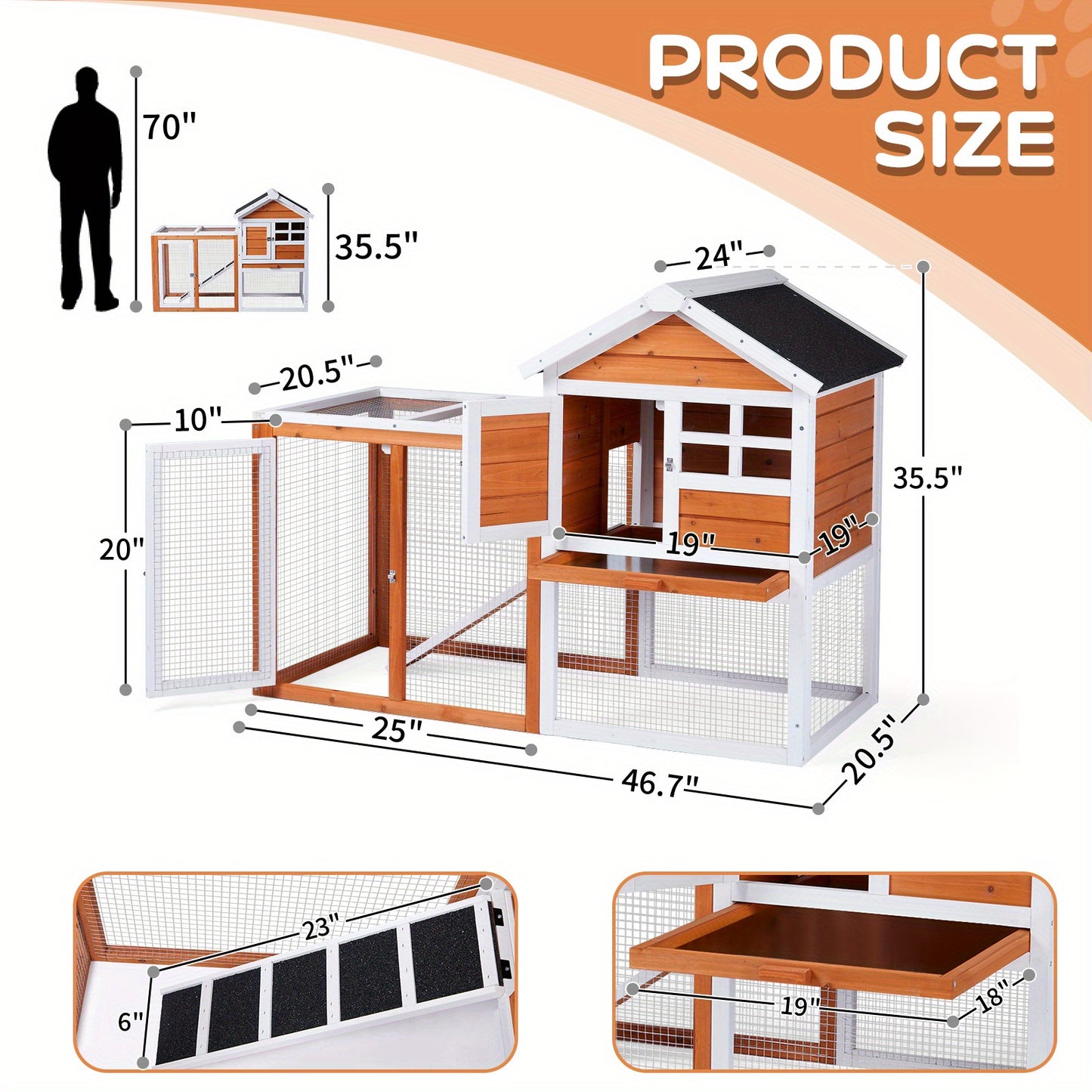 1pc Compact Pet Cage - Interaction-Friendly Hutch with Lockable Doors, Weatherproof, Sliding Easy-Clean Tray, Perfect for Year-Round Safety and Bonding with Your Adorable Pets