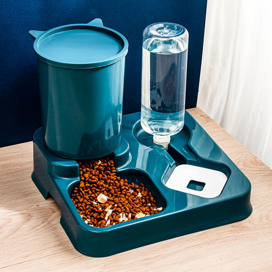 Sturdy 2-in-1 Automatic Pet Feeder & Water Dispenser - Anti-Tip Design for Cats and Dogs, Ensuring Fresh Food and Water, Seamless Integration for Effortless Hydration and Nutrition