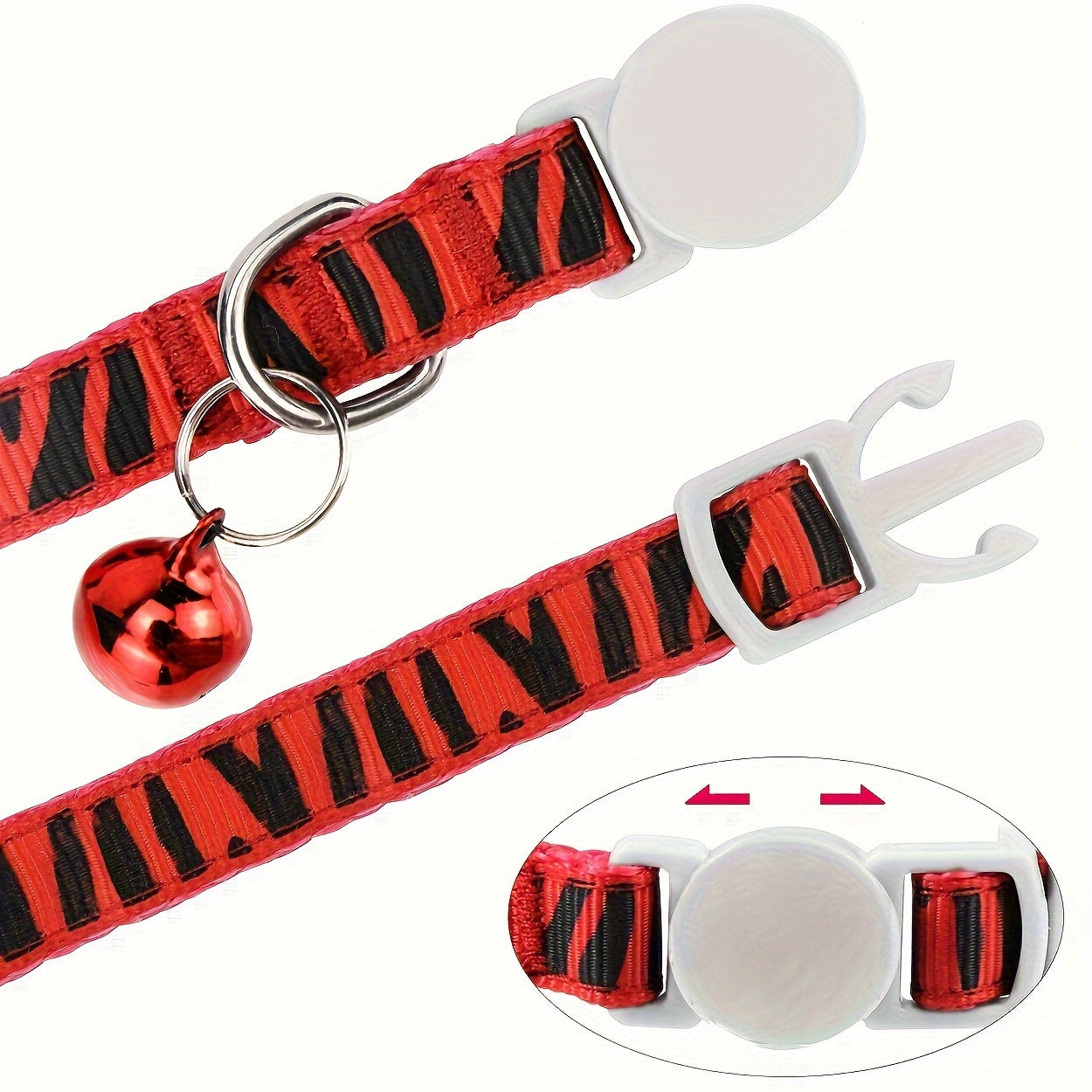 Personalized Nylon Cat Collar with Breakaway Safety Buckle, Bell, and Custom Name Tag - Adjustable for Kittens and Cats - Keep Your Feline Safe and Stylish!