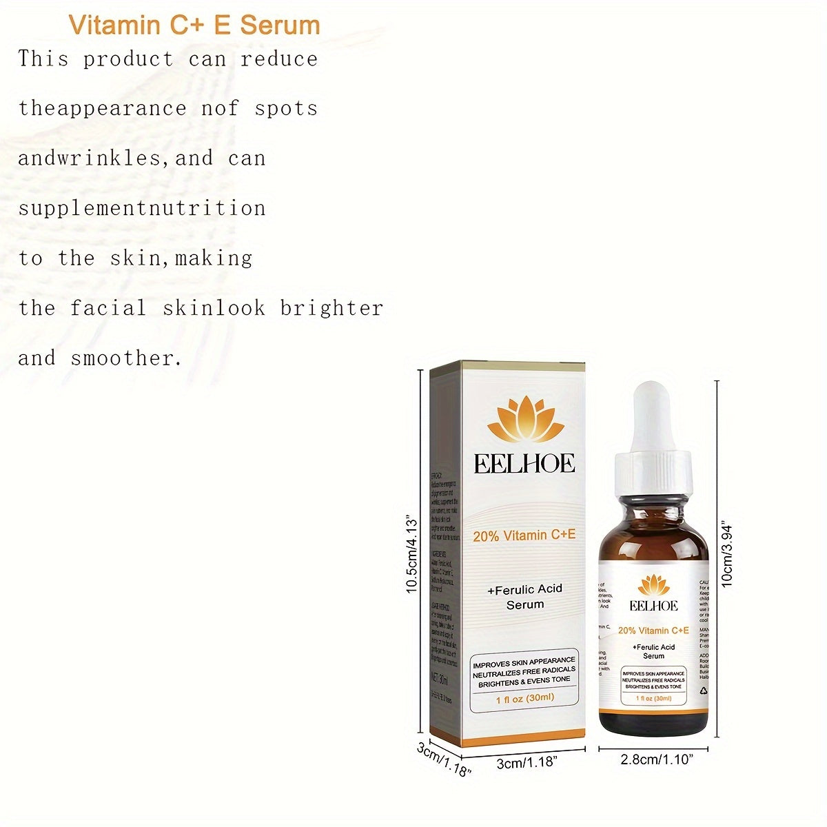 20% Vitamin C Face Serum with Vitamin E and Ferulic Acid, 1 fl oz (30 ML), Revitalizes Skin, Balances Complexion, and Antioxidant Skincare Serum