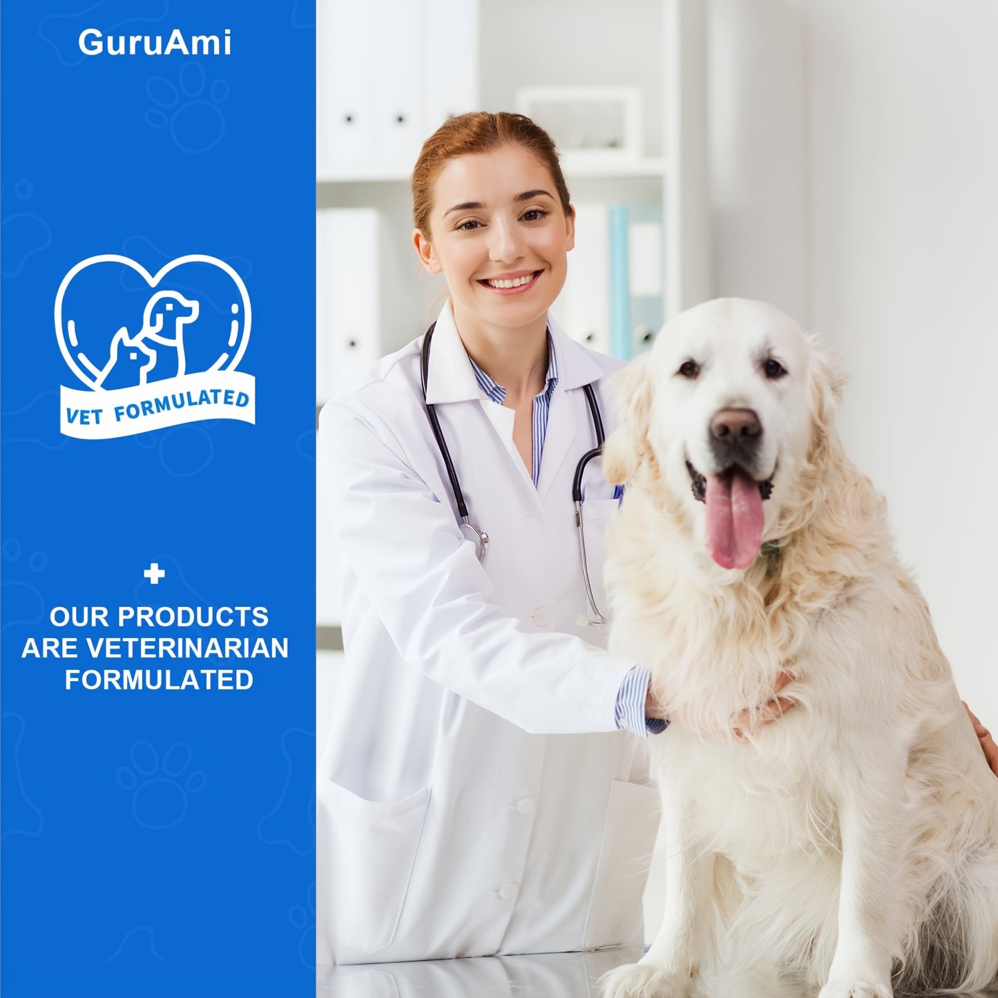 GuruAmi Multivitamin dog supplements probiotics, Omega fish oil, dog supplements and vitamins 90CT