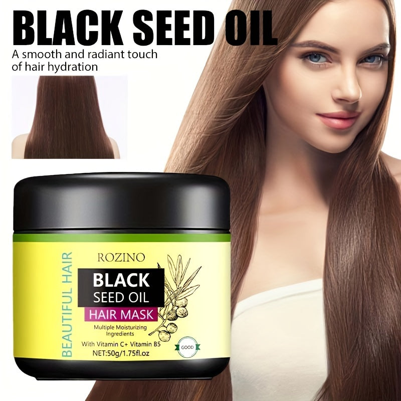 1.76oz Black Seed Oil Hair Mask, , Moisturizing, Smoothing, Enriched With Vitamin C & B5, Suitable For All Hair Types