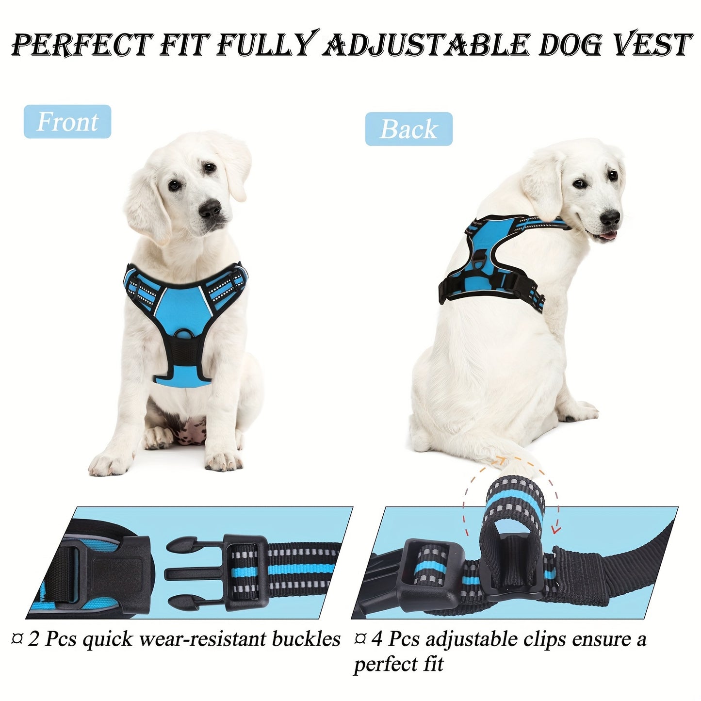 3-Piece Comfort-Fit Dog Harness Set with Anti-Escape Design, Includes Matching Leash & Poop Bag Dispenser - Ideal for Secure Walks, Fully Adjustable