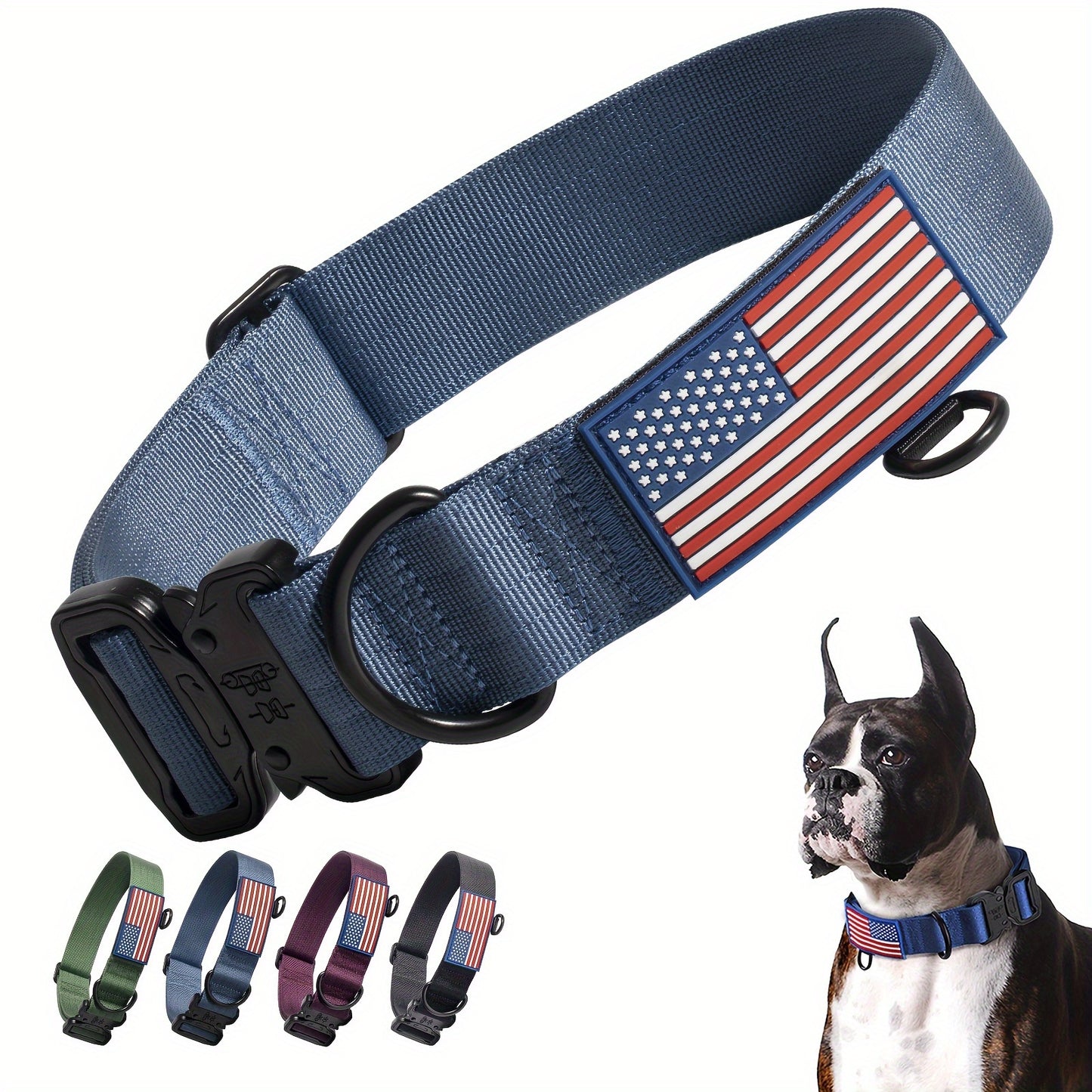 SturdyPro Heavy Duty Tactical Dog Collar - Premium Nylon with Customizable Patch & Quick-Release Buckle - Perfect for Military Training - Durable, Comfortable, Adjustable for Medium to Large Dogs