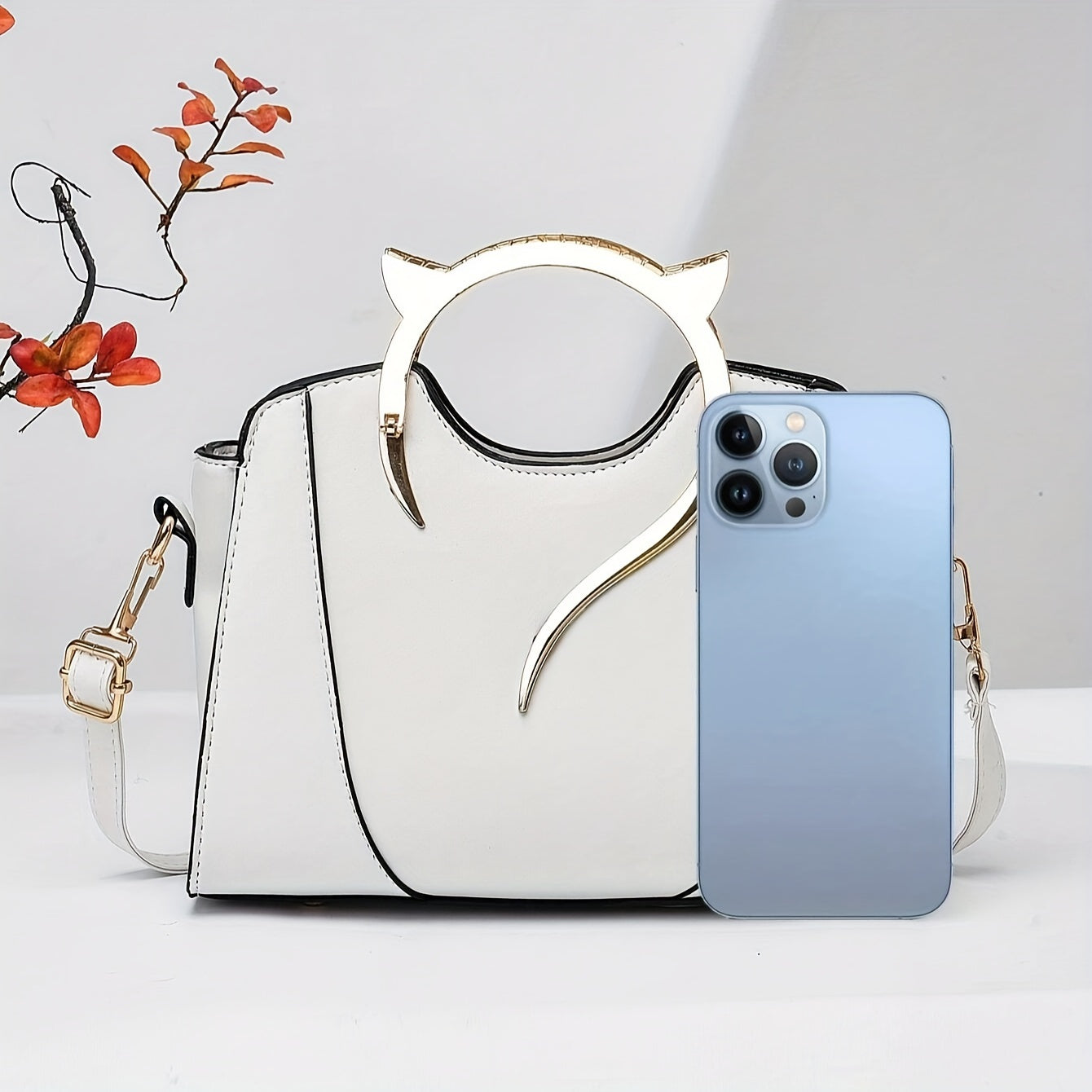 Cute Cat Handle Handbag, Multi Layer Crossbody Bag, Women's Stylish Shoulder Bag For Every Day