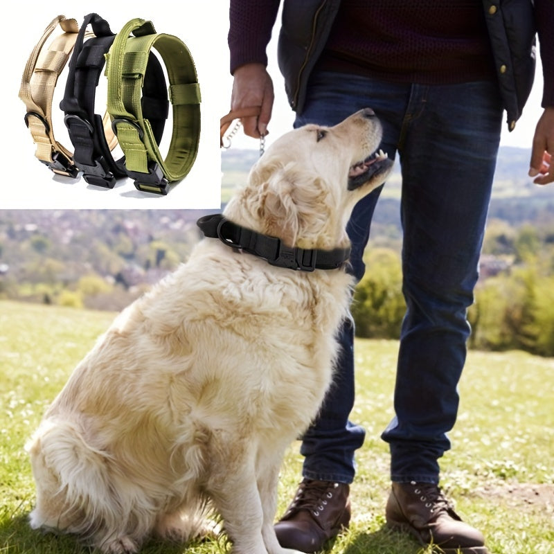 Heavy-Duty Tactical Dog Collar - High-Performance Nylon for Outdoor Training - Military-Style, Durable & Comfortable, Perfect for Large and Medium Breeds - Quick-Release Buckle