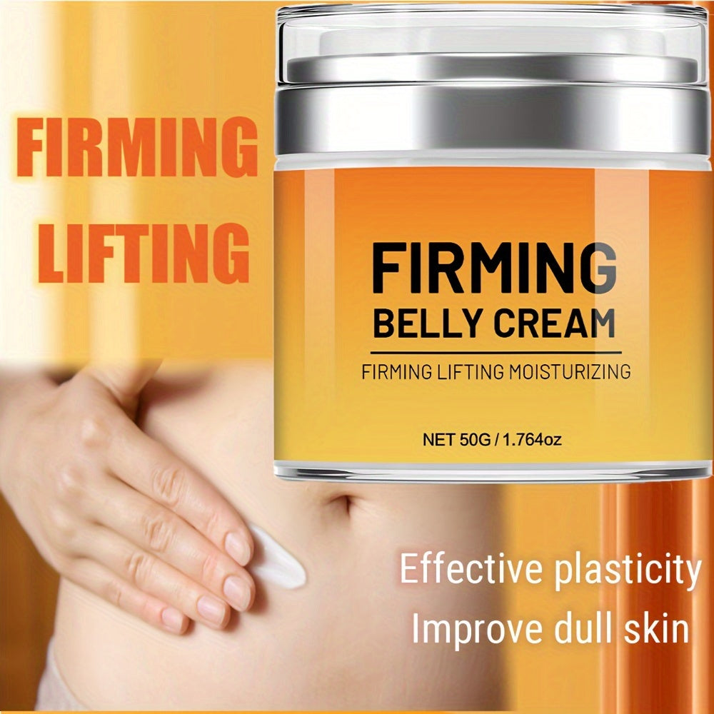 1.764oz/50g Firming Belly Cream, Tightening & Smoothing Body Lotion, Moisturizing With Jojoba Oil & Caffeine, Skin Care For Toning Waist, Thighs, Arms And Butt