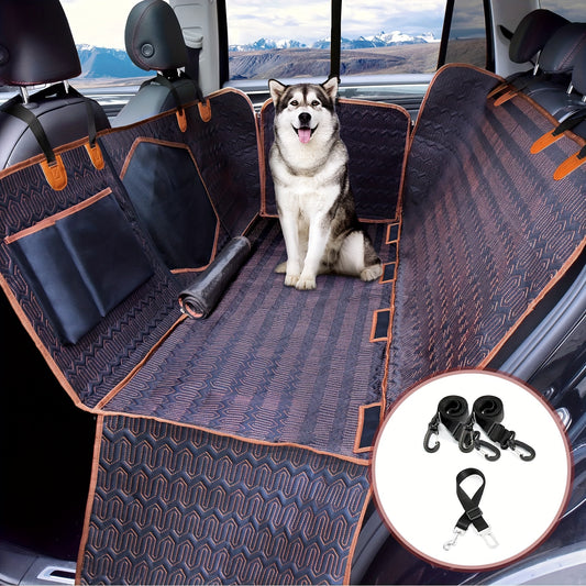 Heavy Duty Dog Car Seat Protector - Waterproof 600D Hammock with Scratch-Resistant Nonslip Surface, Breathable Mesh Window & Handy Storage for Cars, Trucks, and SUVs