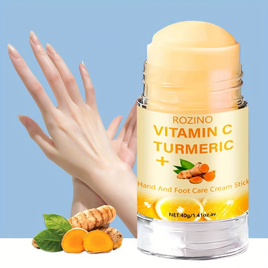 1.41oz Vitamin C Turmeric Hand&Foot Care Cream Stick For Dry Cracked Skin, Deeply Moisturizing Dry Cracked Skin, Prevent Skin From Cracking, Not Greasy