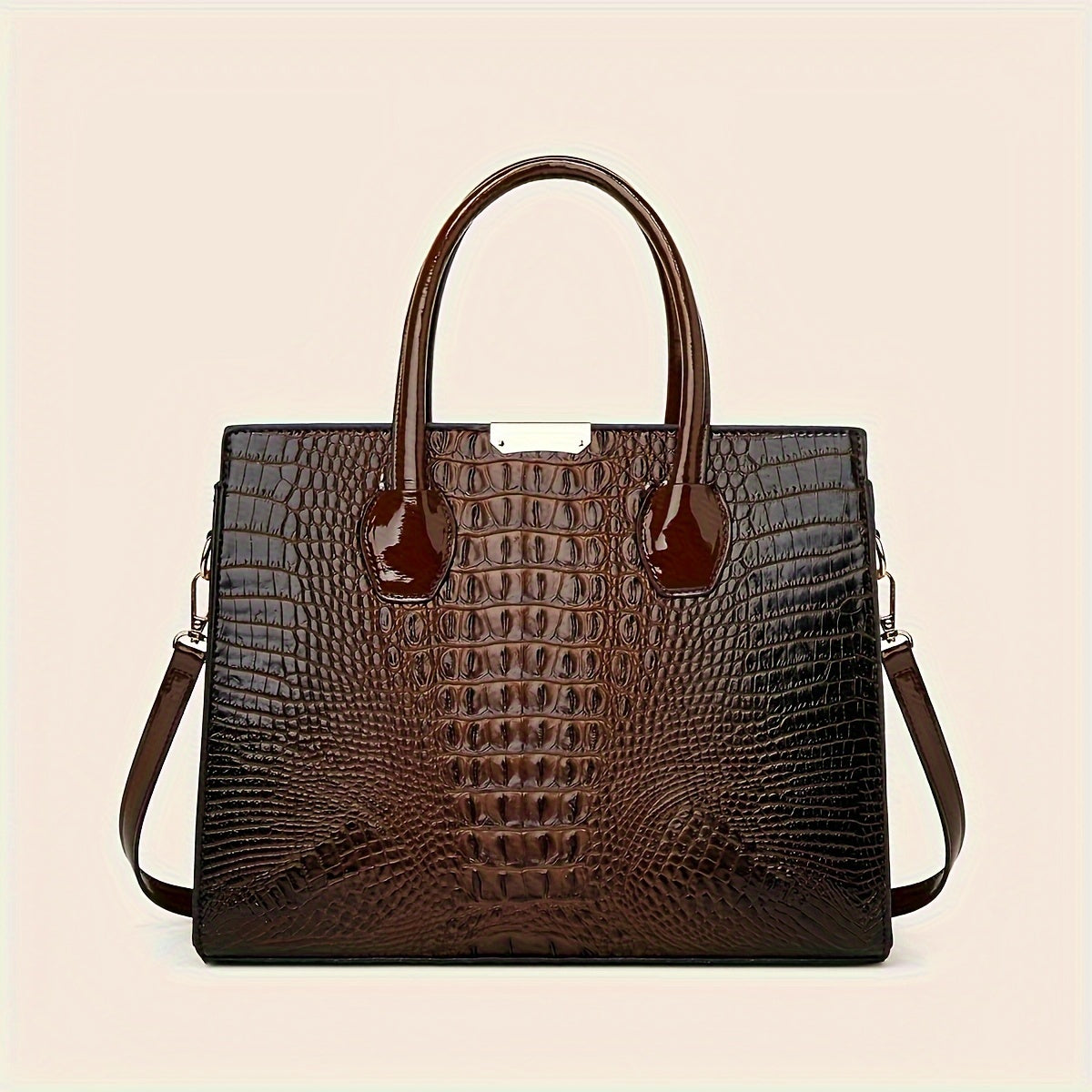 3pcs/set Stylish Crocodile Pattern Tote Bag - Trendy Crossbody, Shoulder Bag, and Purse for Women