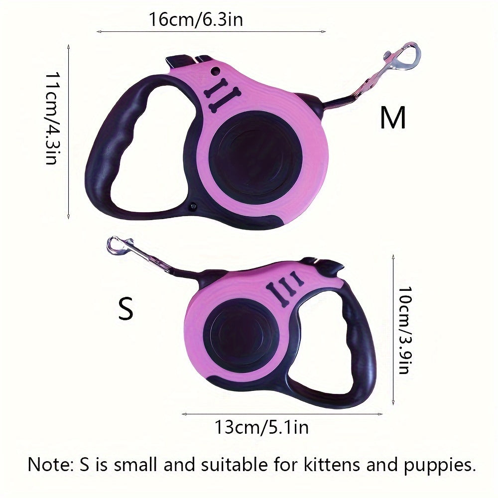 Heavy-Duty Dual-Button Retractable Dog Leash - Comfortable Handle, Smooth Extension, Reliable Control for Daily Walks