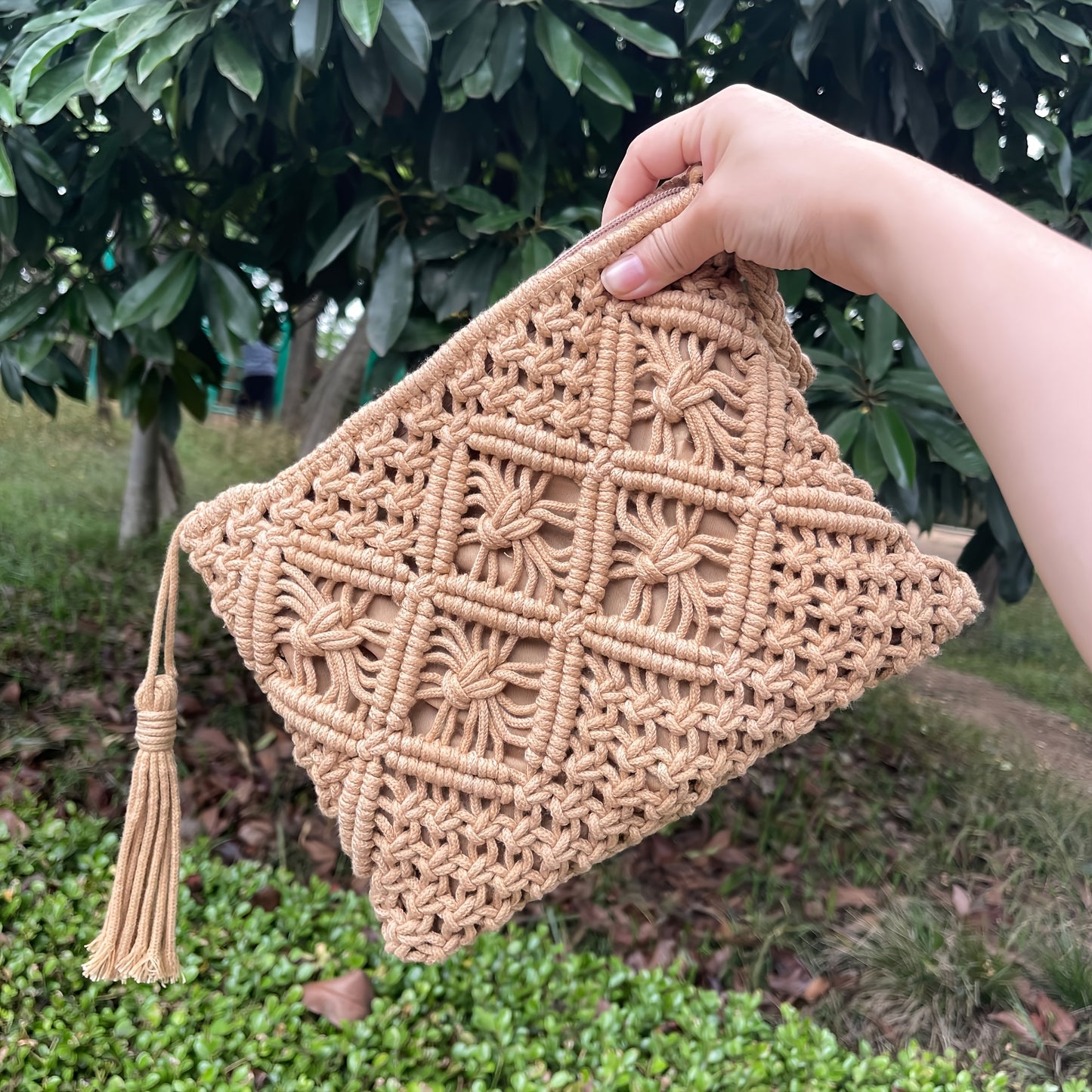 Fashion Simple Tassel Woven Crossbody Bag, Vintage Handle Woven Bag, Summer Vacation Travel Beach Bag, Perfect Crossbody Bag For Everyday Use