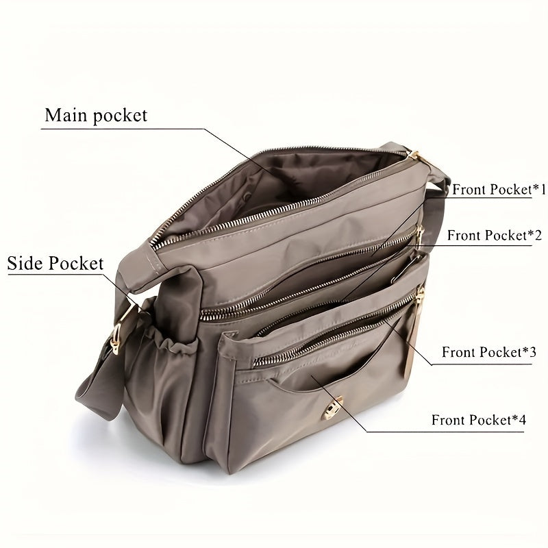 Casual Solid Color Hobo Bag, All-Match Zipper Shoulder Bag, Women's Versatile Bag For Work