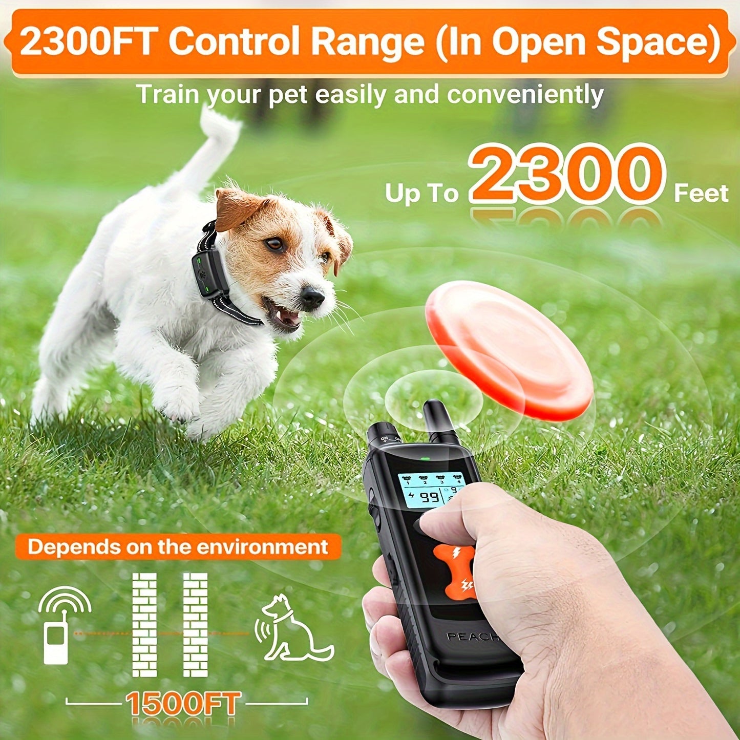 Advanced Dog Training Shock Collar - 2300Ft Remote, Beep Vibration & Shock Modes, Waterproof, Safety Lock, Rechargeable for Small, Medium & Large Dogs