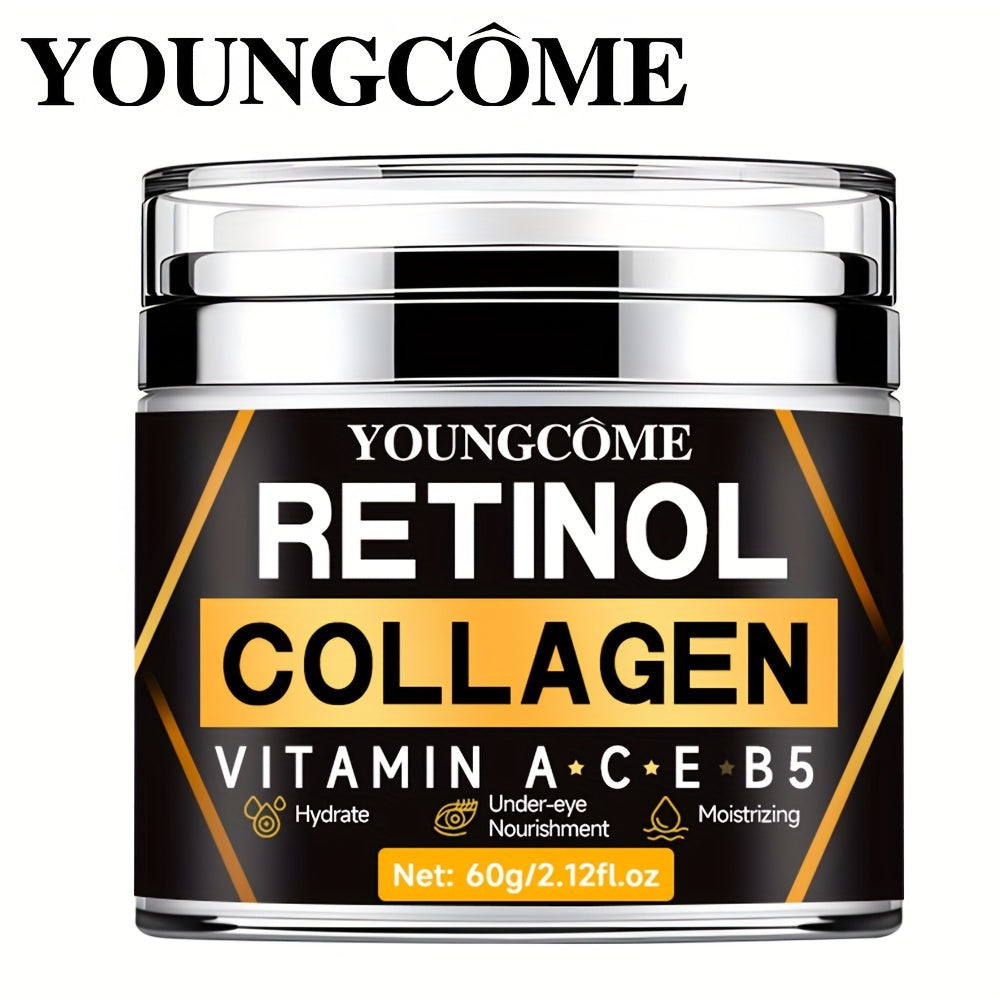 60g Retinol Collagen Day & Night Cream, With Hyaluronic Acid, Deep Hydration & Firming, Vitamin A, C, E + B5, Shea Butter, Aloe, Niacinamide, Facial Skin Care With Plant Squalane