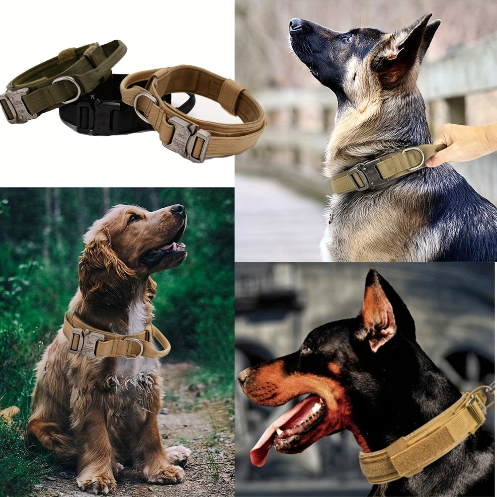 Heavy-Duty Tactical Dog Collar - High-Performance Nylon for Outdoor Training - Military-Style, Durable & Comfortable, Perfect for Large and Medium Breeds - Quick-Release Buckle