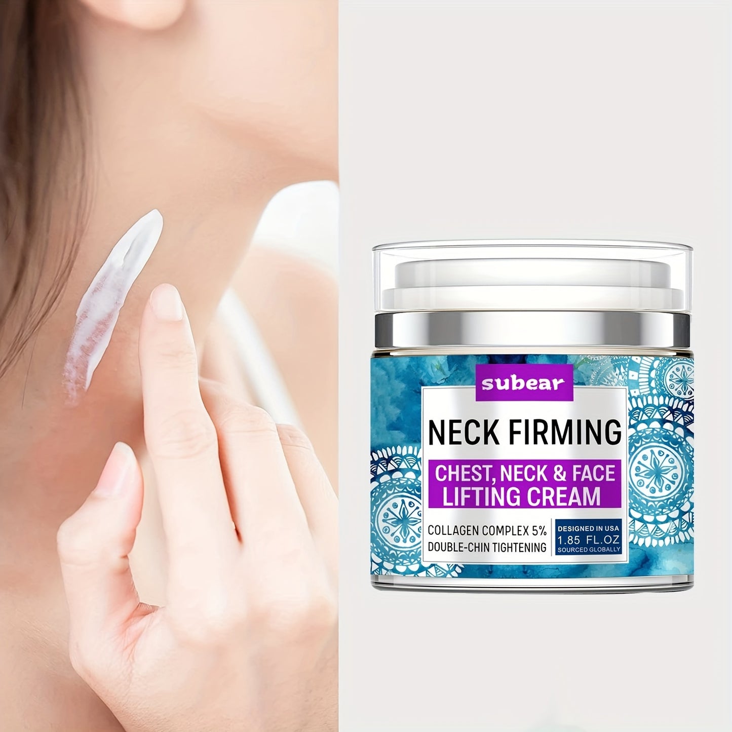 Neck Firming Cream, Double Chin Reducer, Neck Tightener Cream, Skin Tightening Cream, Moisturizer For Neck & Décolleté With Retinol Collagen & Hyaluronic Acid-Lifting, Firming & Hydrating Neck Cream Reduces The Look Or The Signs Of Aging - 1.85 FL.OZ