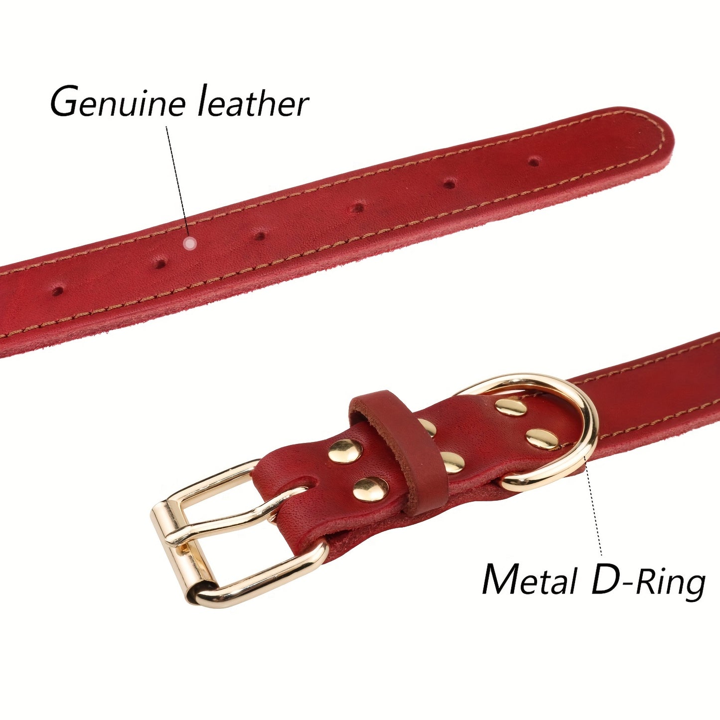 Luxury Personalized Leather Dog Collar - Luxuriously Soft Padded, Rust-Resistant Buckle, Heavy-Duty & Breathable for All Sizes - Perfect for Small, Medium, and Large Dogs