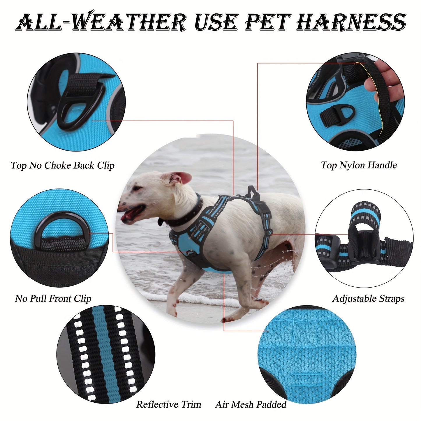 3-Piece Comfort-Fit Dog Harness Set with Anti-Escape Design, Includes Matching Leash & Poop Bag Dispenser - Ideal for Secure Walks, Fully Adjustable