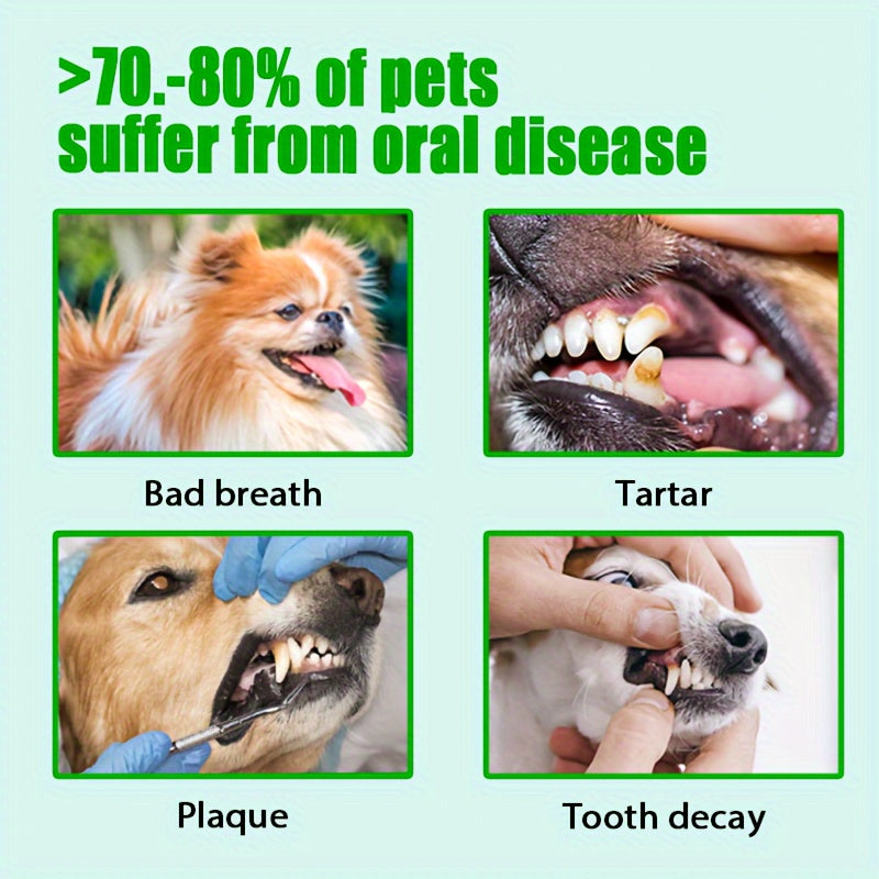 120G Natural Pet Dental Powder For Cats & Dogs - Gentle Teeth Cleaning, Fresh Breath Enhancer