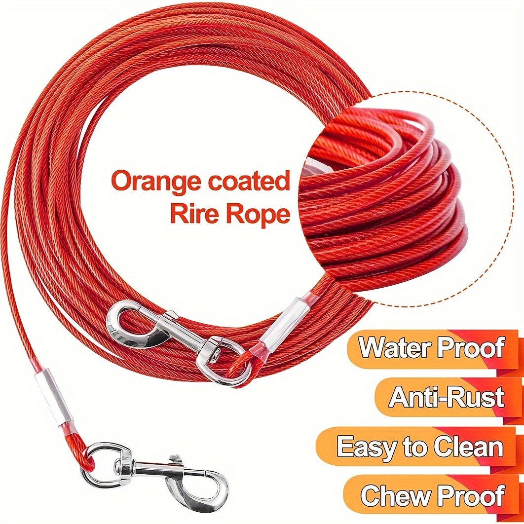 6M-20 ft, Tie Out Cable for Dogs, 20 FT Dog Leads for Yard Chew Proof, Heavy Duty Dog Tie Out Cable for Large Dogs Up to 250lbs, Durable Dog Runner Tether Line for Outdoor, Yard