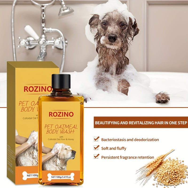 Rozino 100G Pet Shampoo With Plant & Fruit Oils - Moisturizing, Long-Lasting Scent For Smooth, Healthy Fur