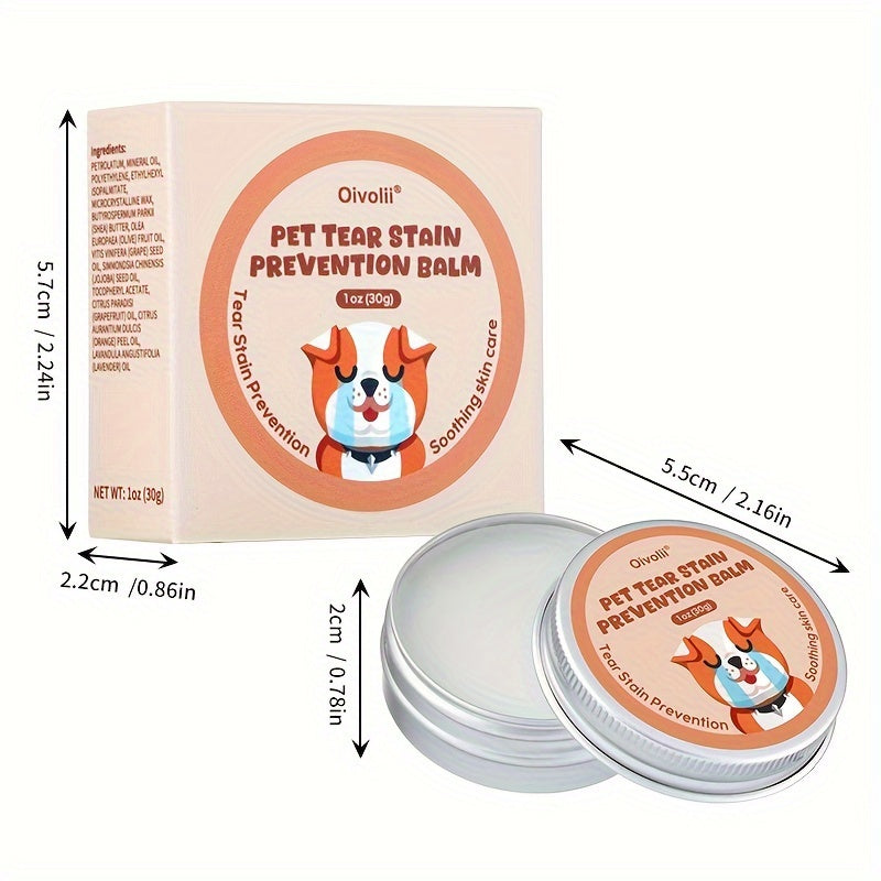 Pet Eye Tear Stain Remover Balm, 30G - Gentle Cleansing Cream For Dogs & Cats, Suitable For All Breeds