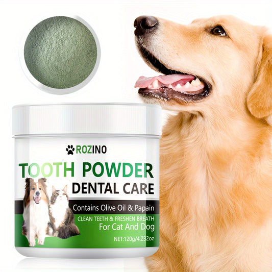 120G Natural Pet Dental Powder For Cats & Dogs - Gentle Teeth Cleaning, Fresh Breath Enhancer