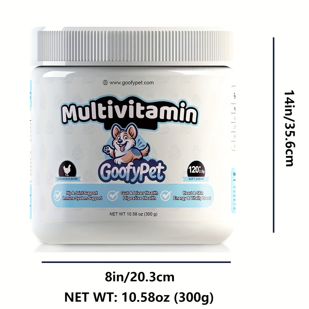 Advanced All-in-One Dog Supplements - Supreme Joint Care with Glucosamine Chondroitin, Probiotics for Optimal Digestion, and Skin & Heart Health Boost with Omega Fish Oil, Antioxidants, and Vitamins