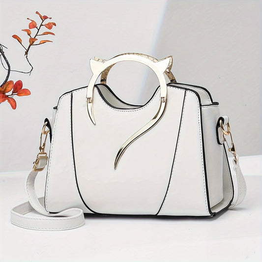 Cute Cat Handle Handbag, Multi Layer Crossbody Bag, Women's Stylish Shoulder Bag For Every Day