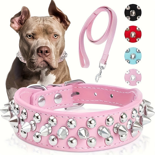 1 Set Extra-Durable Bite Resistant Dog Collar - Secure Traction for Medium to Large Pets - Stylish Safety Design for Aggressive Biters