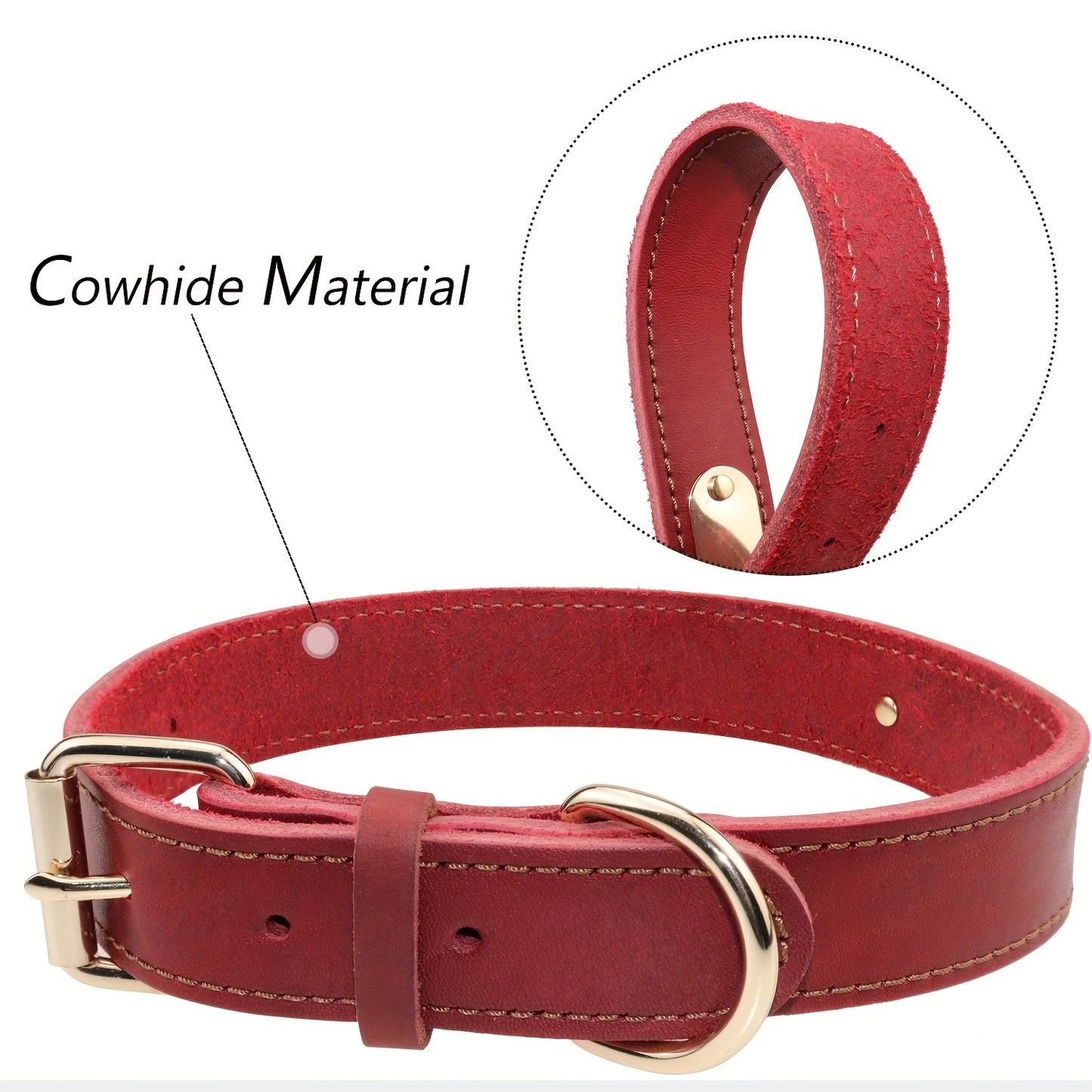 Luxury Personalized Leather Dog Collar - Luxuriously Soft Padded, Rust-Resistant Buckle, Heavy-Duty & Breathable for All Sizes - Perfect for Small, Medium, and Large Dogs