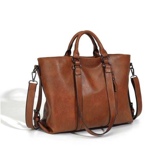 Chic Multi-Purpose Tote & Crossbody Bag - Soft PU Leather, Adjustable Strap - Ideal for Work & Travel, Casual Everyday Handbag