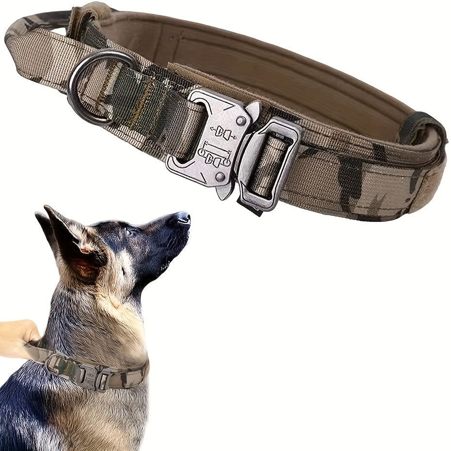 Heavy-Duty Tactical Dog Collar - High-Performance Nylon for Outdoor Training - Military-Style, Durable & Comfortable, Perfect for Large and Medium Breeds - Quick-Release Buckle