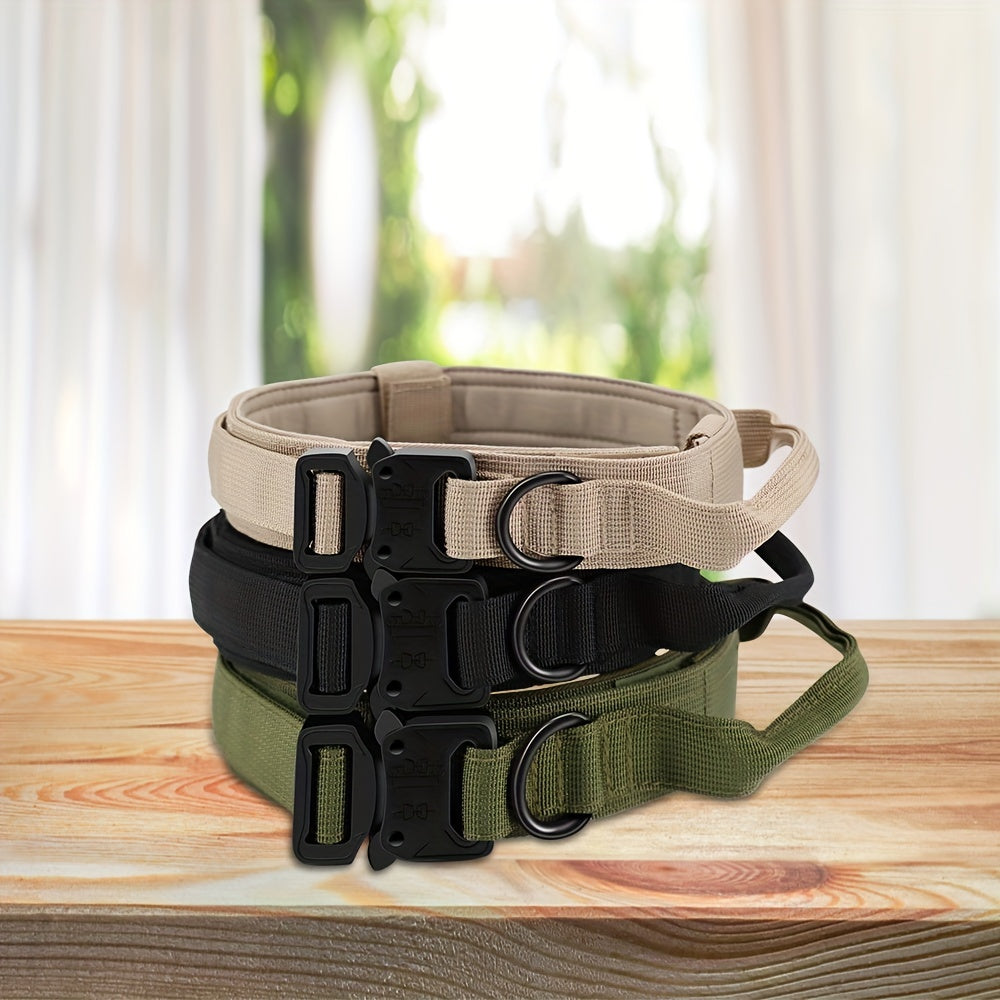 Heavy-Duty Tactical Dog Collar - High-Performance Nylon for Outdoor Training - Military-Style, Durable & Comfortable, Perfect for Large and Medium Breeds - Quick-Release Buckle