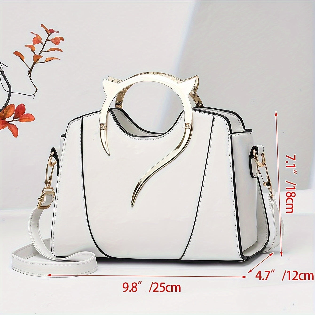 Cute Cat Handle Handbag, Multi Layer Crossbody Bag, Women's Stylish Shoulder Bag For Every Day