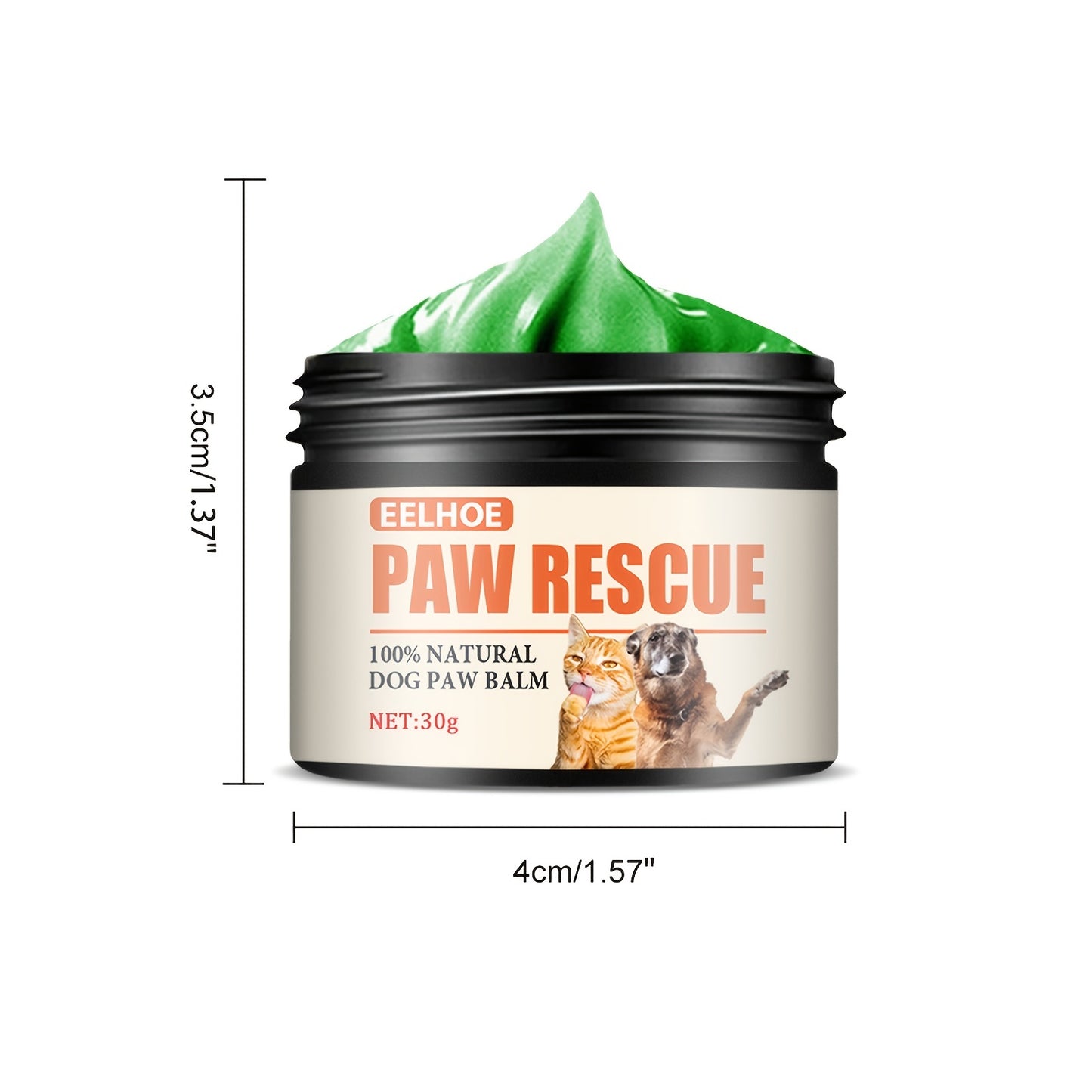 Paw Rescue Nourishing Pet Paw Cream - Deeply Moisturizes, Heals Cracked Paws Fast - Safe for Cats & Dogs - 30g Travel-Sized Solution