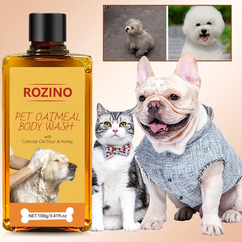 Rozino 100G Pet Shampoo With Plant & Fruit Oils - Moisturizing, Long-Lasting Scent For Smooth, Healthy Fur